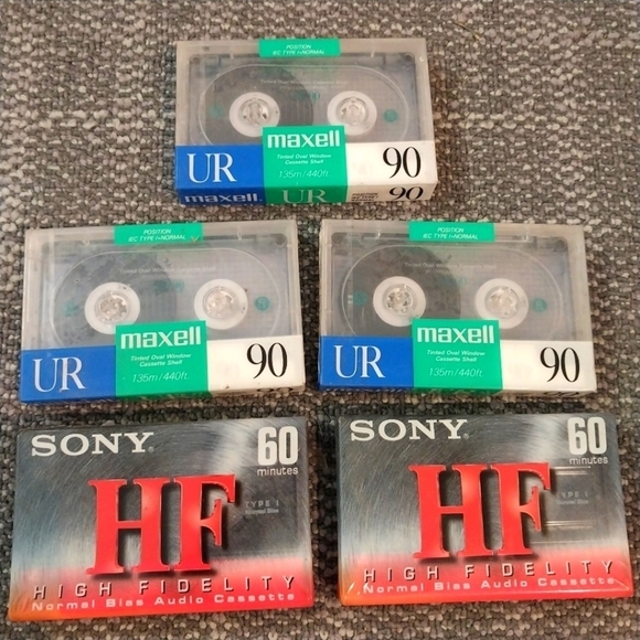 ✨Bogo FREE ✨ Five Sealed Vintage Cassette Blank Tapes for Recording - Picture 1 of 5